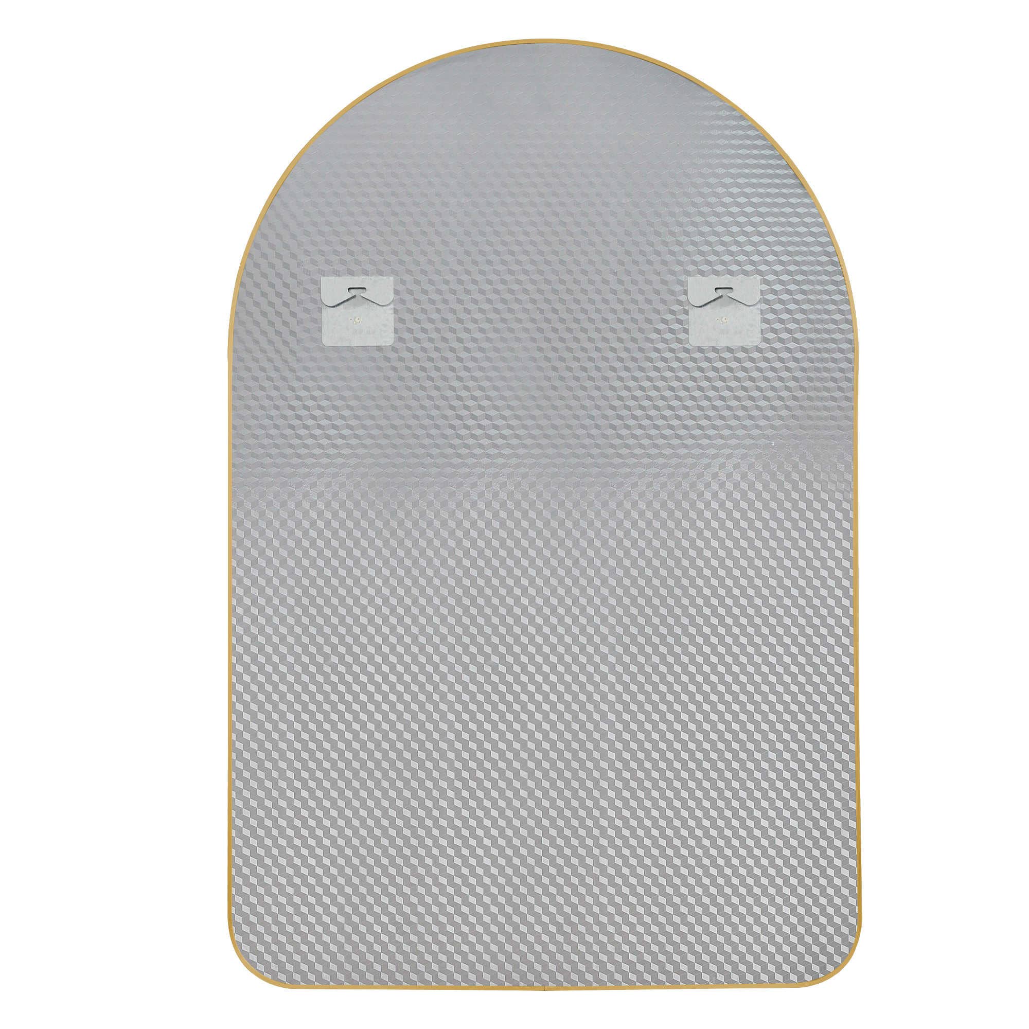 HomeRoots - Wholesale Wall Mirror - 39" Gold Arch Metal Framed Bathroom Vanity Mirror2