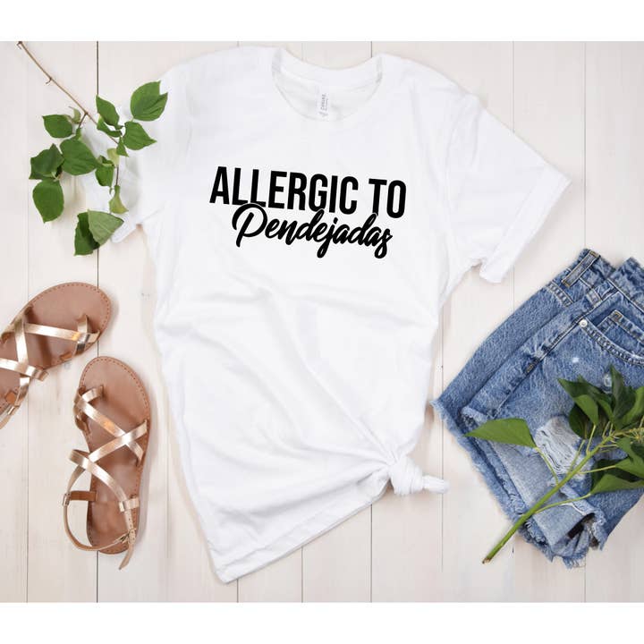 Alérgico a las pendejas, camiseta adulto para venta al por mayor de Jjsminifashionistas