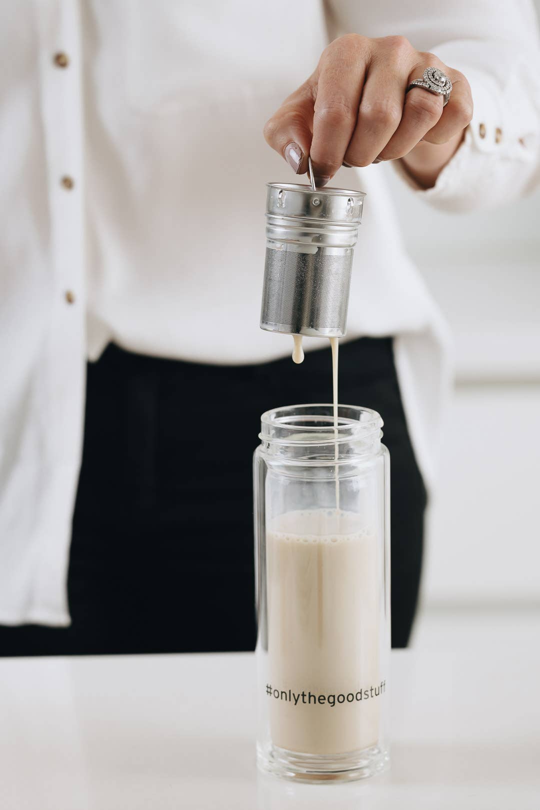 Prana Chai - Wholesale Tea Strainer/Infuser - Prana Chai Double-Wall Insulated Glass Cold Brew Infuser10