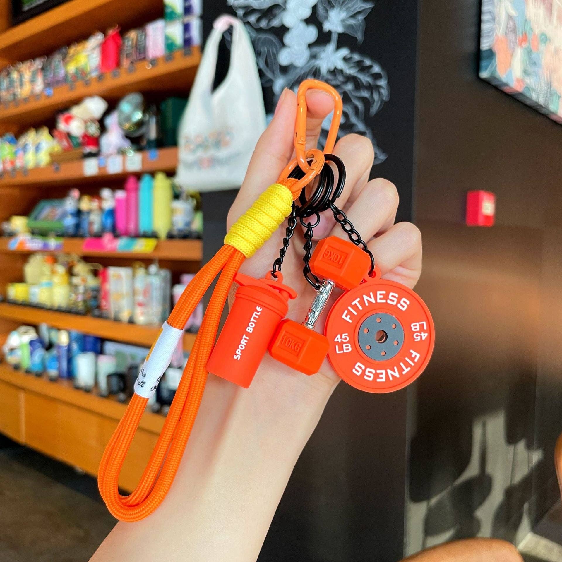 Little Trendy - Wholesale Keychain - Women's - Fitness Series Silicone Dumbbell Keychain Creative Gift