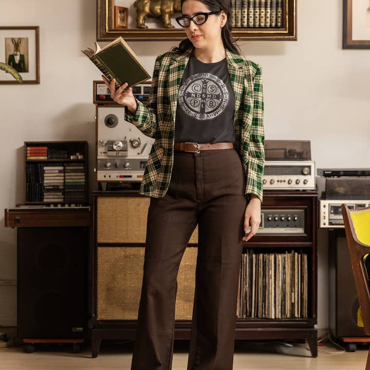 The Medal of Saint Benedict Unisex Shirt - Heather Black for wholesale by www.sweetvintagetees.com