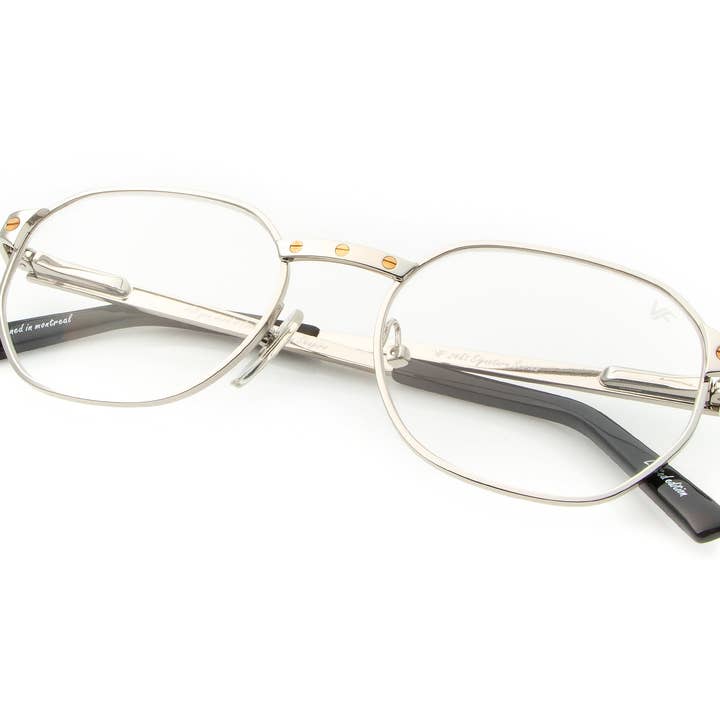 Colección Love: Detroit Player Oro blanco de 24 quilates (transparente) para venta al por mayor de Vintage Frames Company