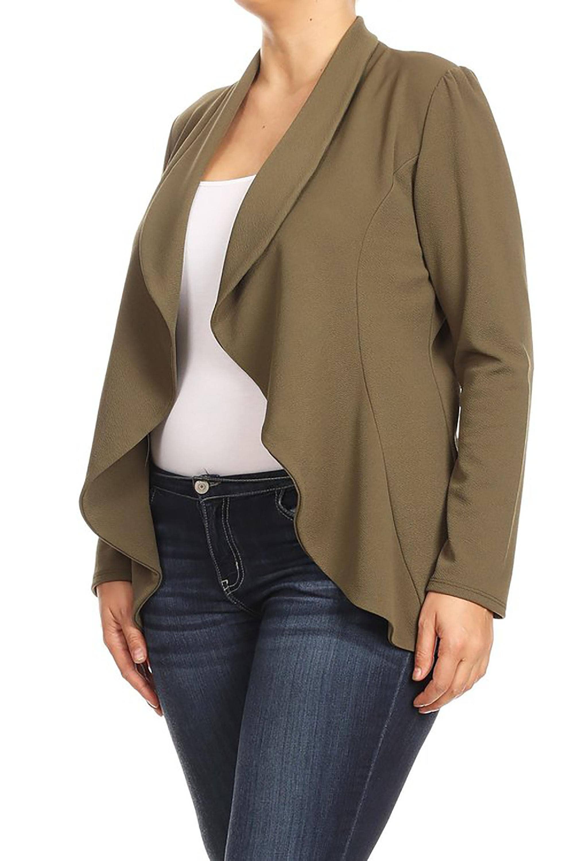 MOA COLLECTION – Blazer - Mulher por atacado – Jaqueta feminina sólida de mangas compridas para escritório34