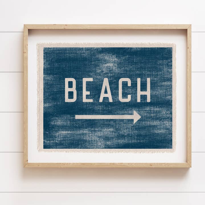 Beach Sign Canvas Art Print, Coastal Beach Wall Decor 8x10 for wholesale by Perfect Day Print Co