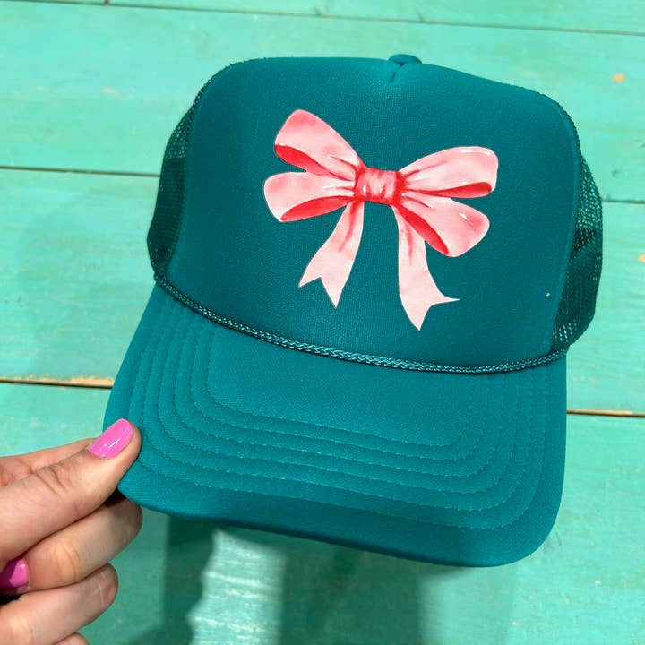 Vibes Hat Company - Venta al por mayor Gorra trucker - Mujer - Sombrero de camionero con lazo rosa | Camioneros de verano | Gorras a la moda | Lazos