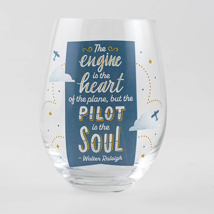 Stamfritt vinglas - Piloten är själen för wholesale av THE PARISH LINE