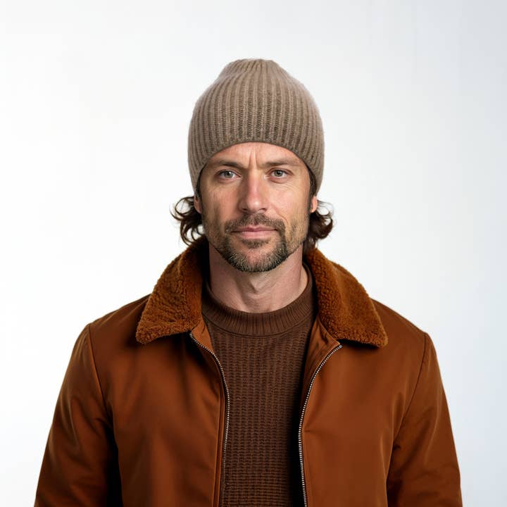 DIKKE GERIBBELDE HOED VAN KASJMIER voor wholesale door Portolano