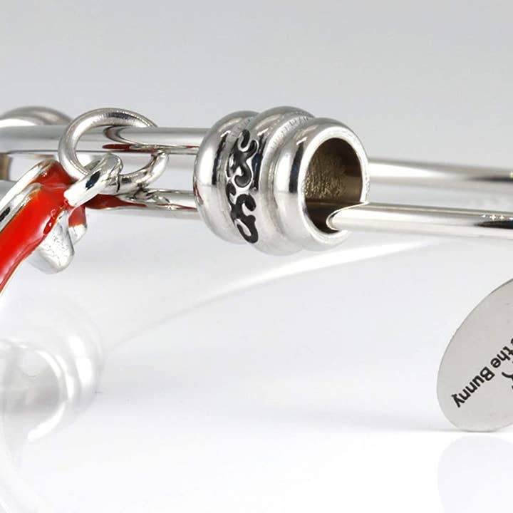 Dave The Bunny - Wholesale Charm/Dangle Bracelet - Wizard of Oz | Ruby Slippers Jewelry or Ruby Red Slippers Bracelet Bangle for Fans of The Wizard of Oz Gifts or Wizard of Oz Collectibles of Ruby Red Slippers for Dorothy from Wizard of Oz Party Favor