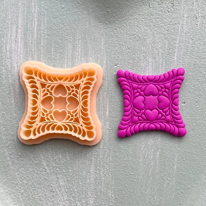 Heart Cushion Clay Cutter for wholesale by EllaRaeMouldsVinyls
