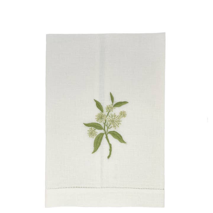 Elderflower Linen Guest Towel White for wholesale by Gordonsbury
