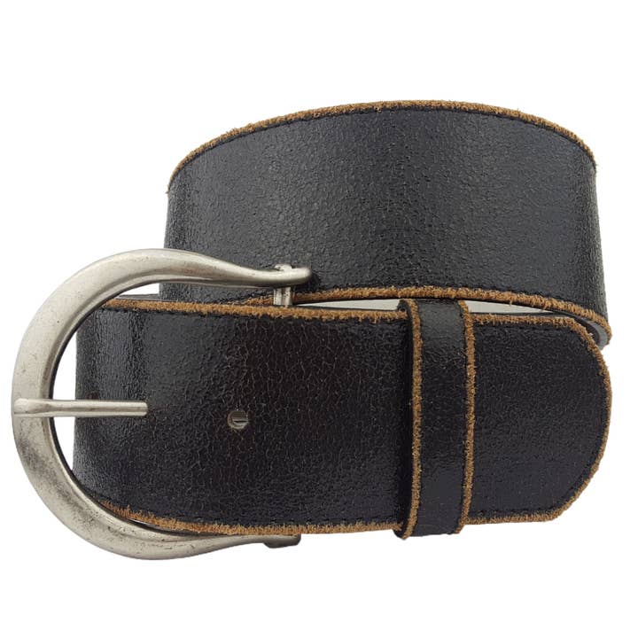 Axesoria West - Wholesale Belt - Women's - Wide Vintage Leather belt with Horseshoe Buckle