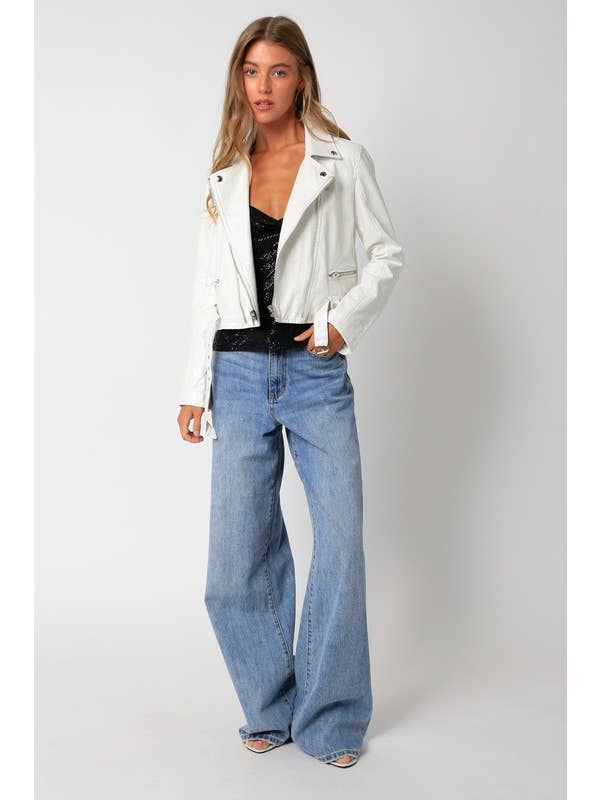 Olivaceous - Wholesale Leather Jacket - Women's - Leather Motor Jacket4