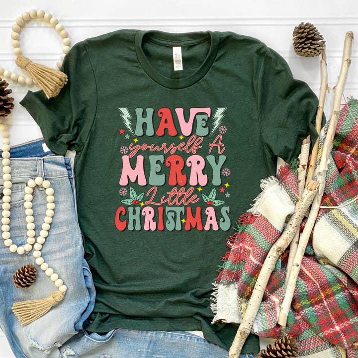 Dixie Grace Mercantile - Wholesale Screen Printed T-Shirt - Women's - A Merry Little Christmas Graphic Tee