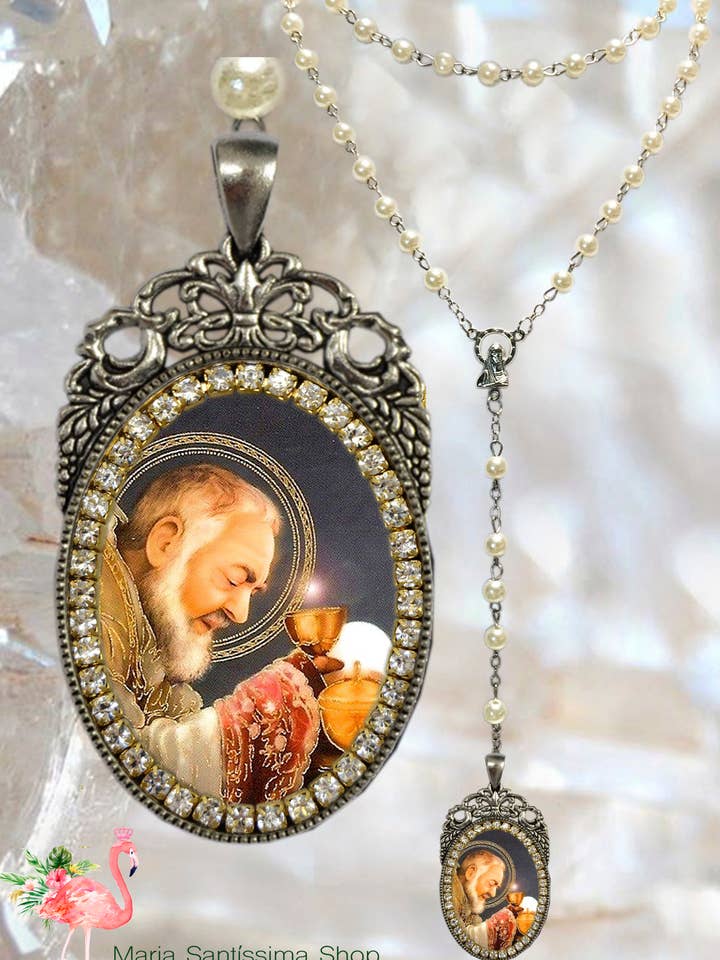 Padre Pio von Pietrelcina Rosenkranz - Schutzpatron der Zivilverteidigung Freiwillige; Jugendliche; Streets Relief & January Blues für den Großhandel von MariaSantissimaShop