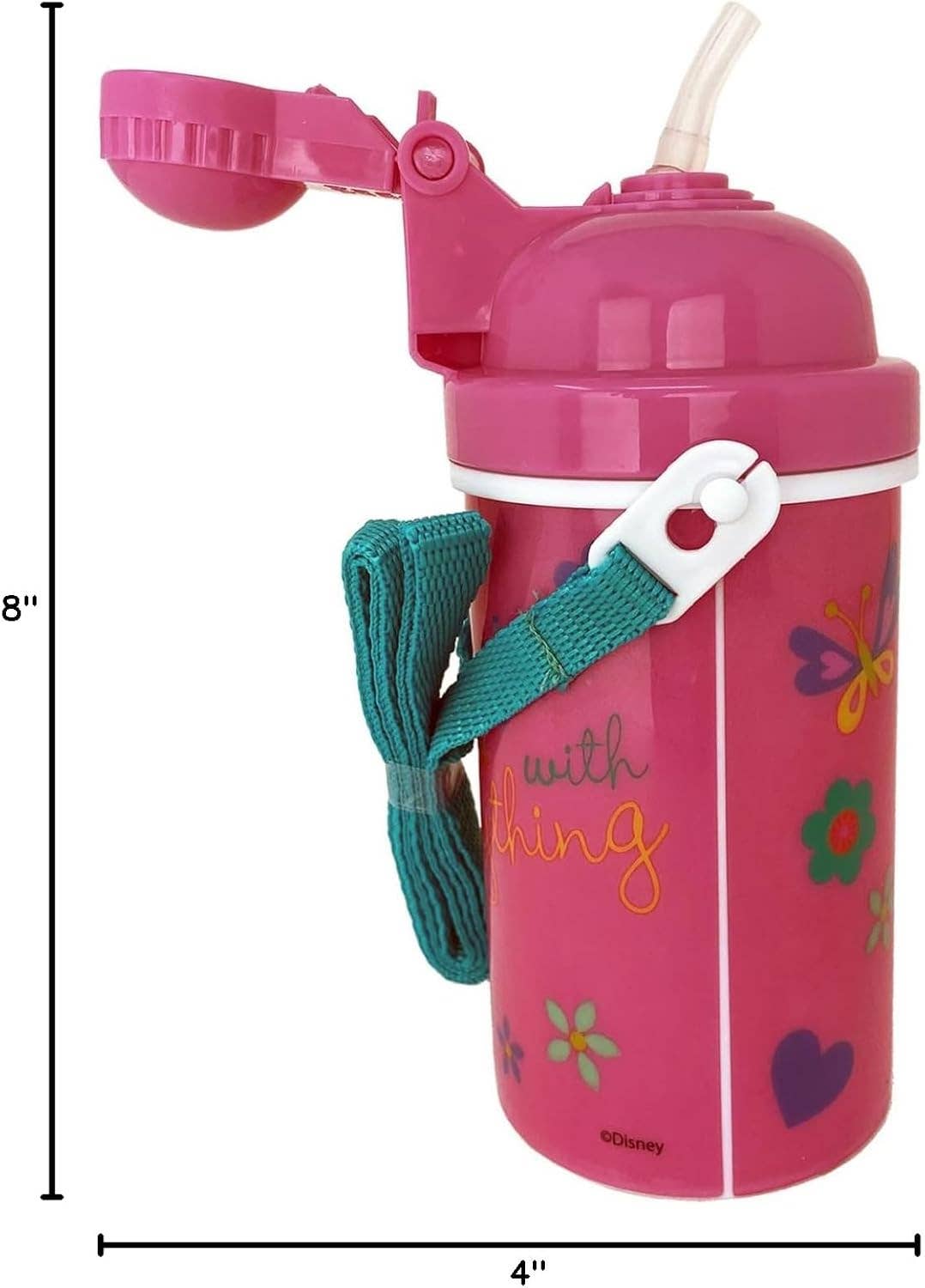 Innovarix - Wholesale Water Bottle - Minnie One Touch Button Water Bottle with Straw & Strap5