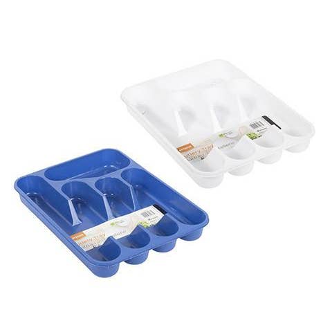 Luciano Plastic Cutlery Tray,2 cols., 13x9.25x1.75" for wholesale by Luciano Gourmet