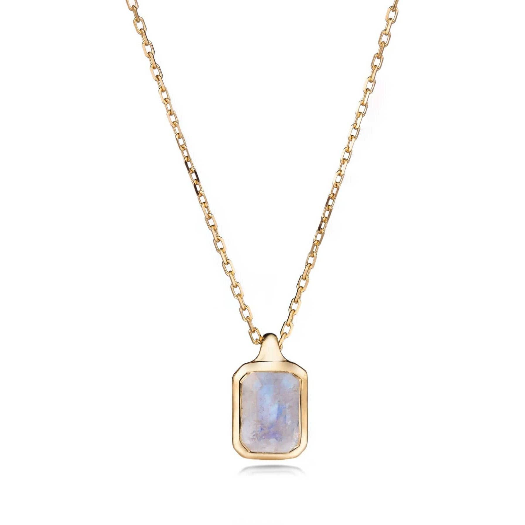 Fervor Montréal - Wholesale  - Malaika Rainbow Moonstone Octagon Necklace1