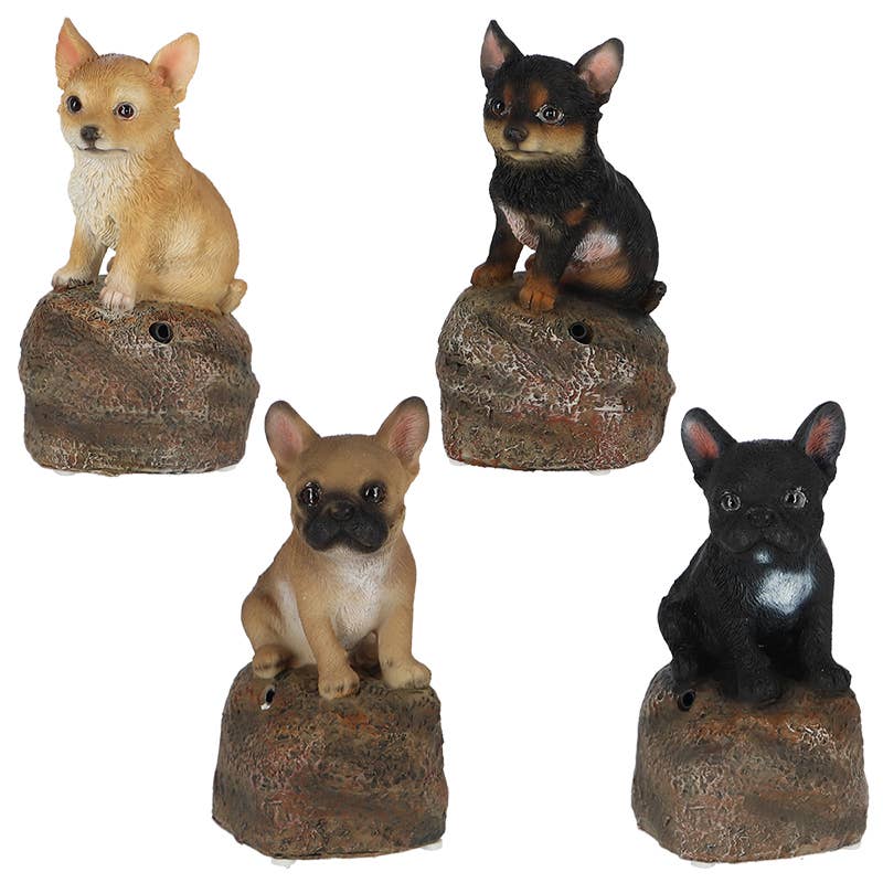 Esschert Design USA - Vente Bibelots/décorations d'extérieur - Chiens d'accueil à détecteur de mouvement, 4 styles d'assistance0