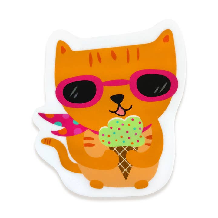 Autocollant vinyle Cool Cat pour la vente par Night Owl Paper Goods