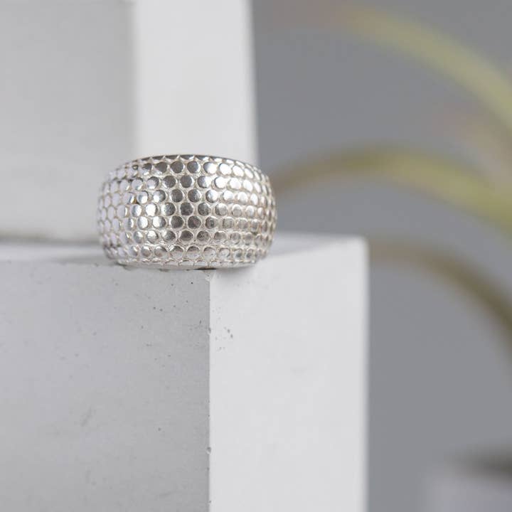 Dotty Chunky Sterling Silver Ring for wholesale by BOO jewellery