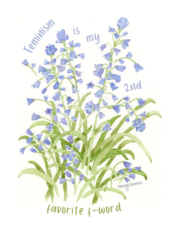 "Feminism Is My Favorite" Watercolor Floral Giclée Print for wholesale by Beauty Is Inside