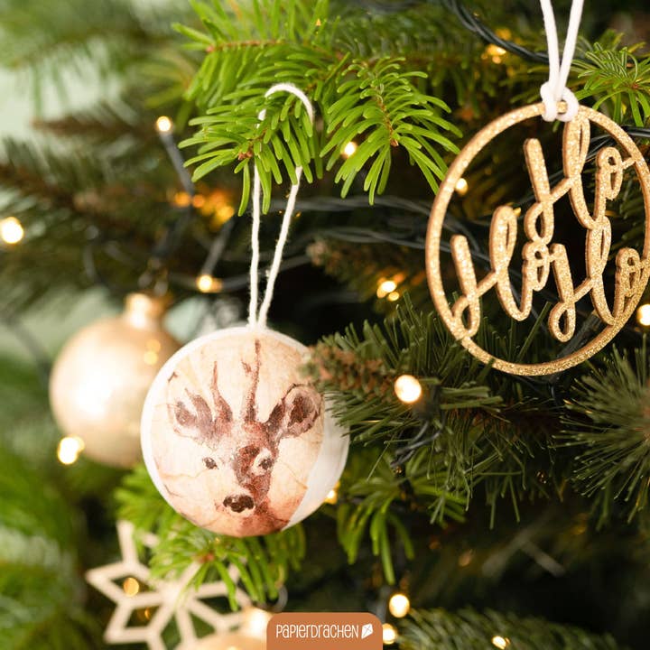 Papierdrachen - Vendita all'ingrosso Set di decorazioni - Aquilone 13 palline di Natale in cartapesta - Bianco5