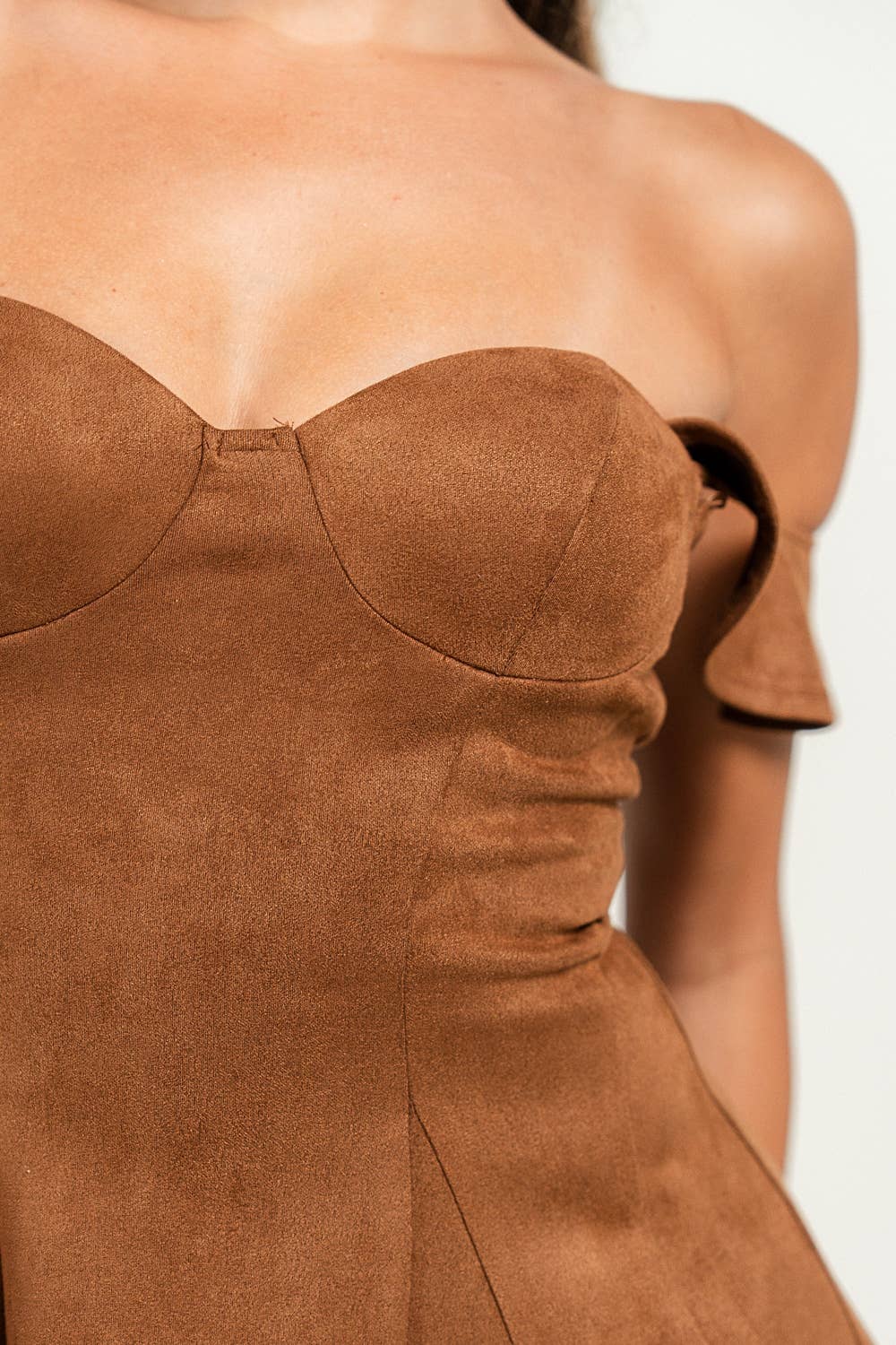 PRIVY - Vente Robe – femme - Robe mini évasée bustier à épaules dénudées PD79236B13