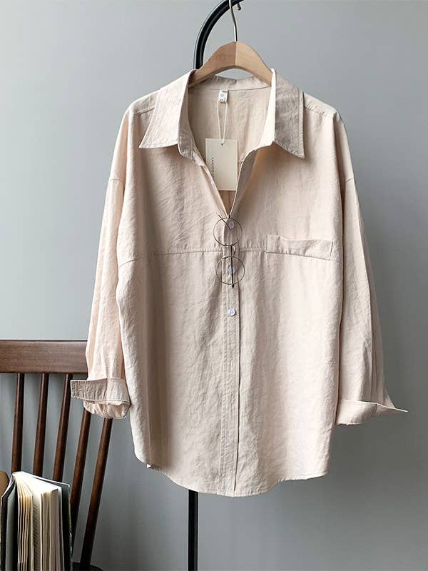 Lightweight blended suede textured blouse for wholesale by Rosa Clothing