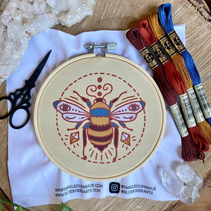 Tangled Up In Hue - Wholesale Embroidery/Cross Stitch Supplies - DIY Stitch Kit - Winking Bee Embroidery Kit