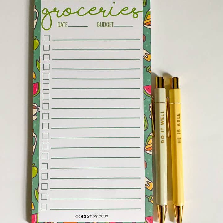 Bloc de notas de comestibles para venta al por mayor de Godly Gorgeous