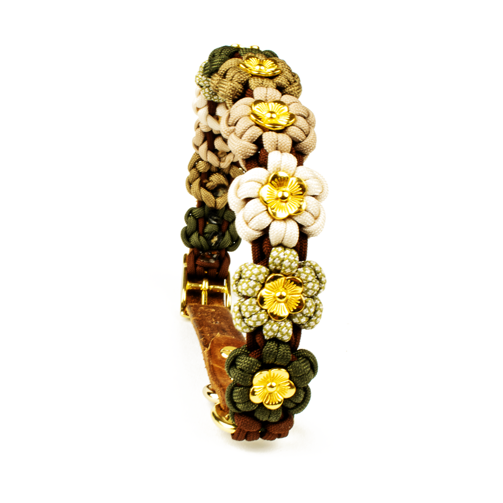 Tierluxe - Wholesale Pet Collar - Dog - Dog Collar Animal Luxury Flowers Paracord9