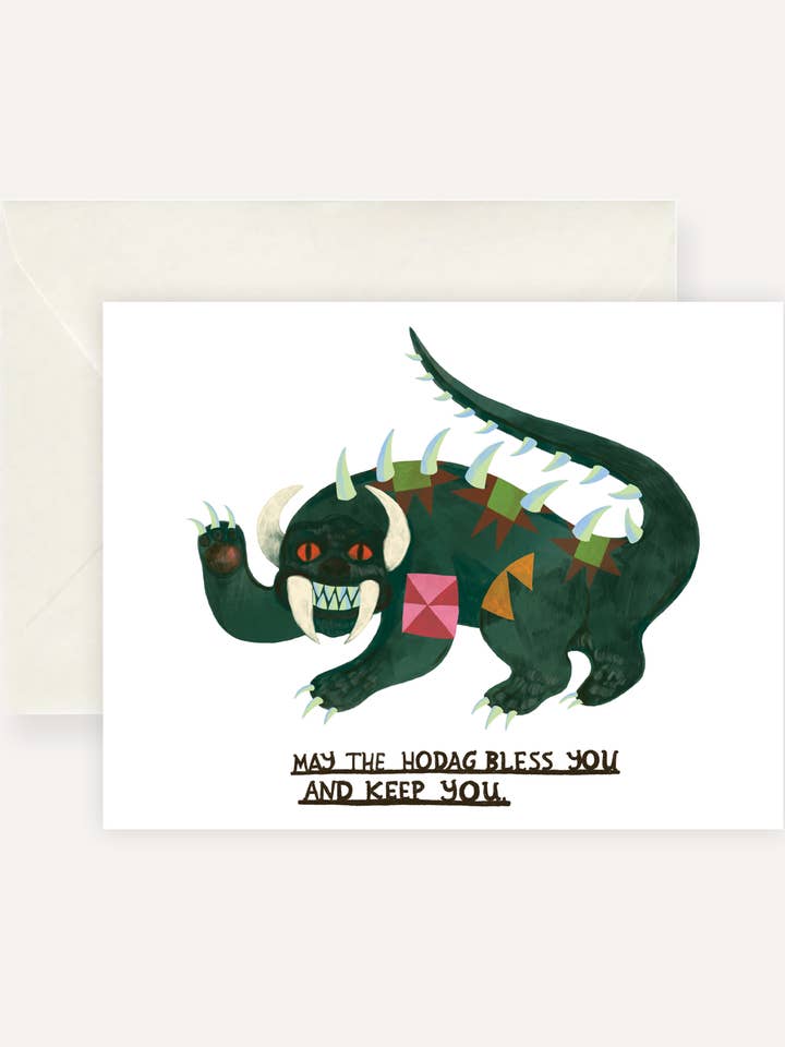 Hodag Rhinelander's Legendary Cryptid Greeting Card for wholesale by Persika Design Co.