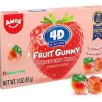 Long Island Candy Factory - Venta al por mayor Gominolas - Caja de Teatro de 12 unidades de Gominolas de Frutas 4D Sabor Fresa Explosiva 3 oz