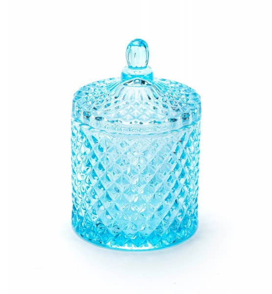 London Luxury Candle Supplies - Wholesale Weckpot/glazen pot - Geo 230 ml gekleurde geslepen glazen pot21