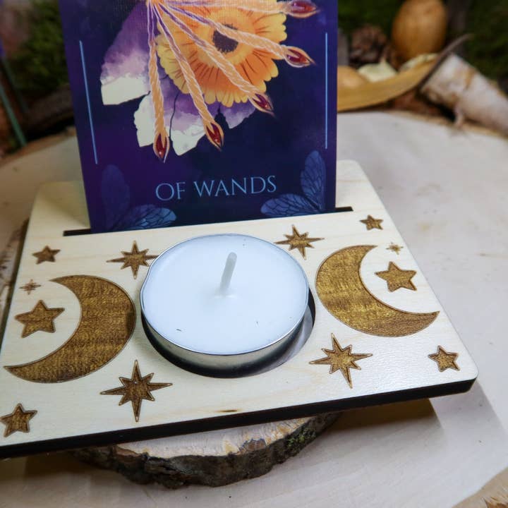 Tarot card and tea light stand for wholesale by QUIIROI
