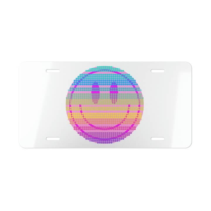 Placa de coche Smile Rainbow, etiqueta de coche con sonrisa rosa, placa de coche de tocador, etiqueta estética de coche, matrícula Vsco Girl, regalo de coche para estudiantes, coche para adolescentes para venta al por mayor de Happy Life Stuff