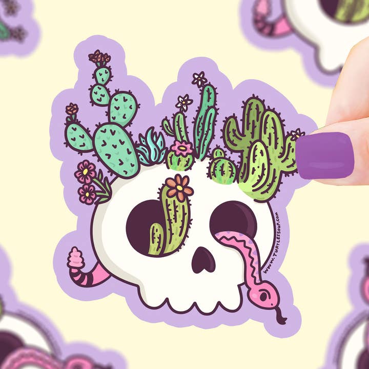 Skull Cactus Cacti Garden Vinyl Sticker for wholesale by Turtle's Soup