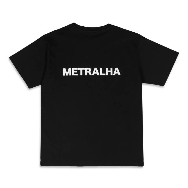 T-shirt Logo Metralha Imprimé au Dos Noir pour la vente par Metralha Worldwide