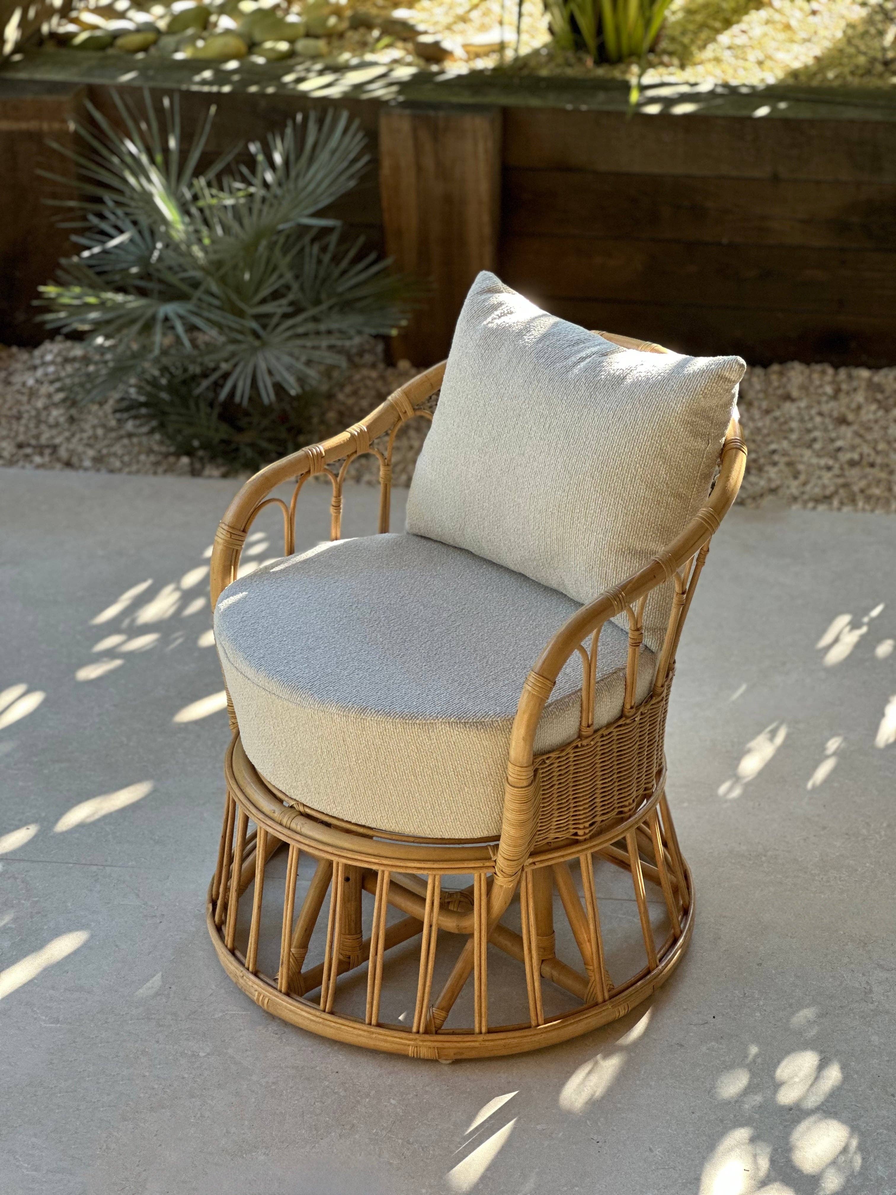 Nordlys - Wholesale Chair - PALOPO Natural Rattan and Beige Fabric Armchair2