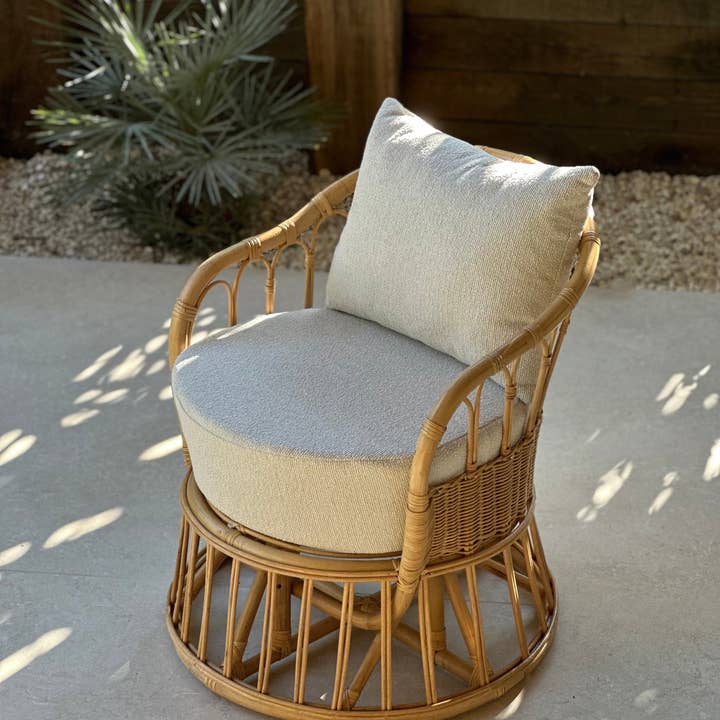 Nordlys - Wholesale Chair - PALOPO Natural Rattan and Beige Fabric Armchair2