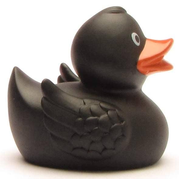 Duckshop - Vente Jouet pour le bain – bébé - Canard en caoutchouc Merle (noir) - canard en caoutchouc1