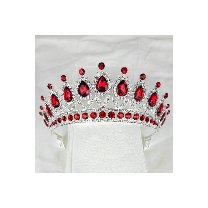 Chicas - Wholesale Tiara - Women's - One Size Fits All Metal Tiara With Jewel Rhinestones HT879-1