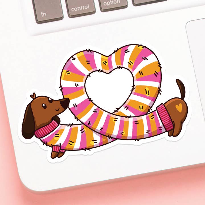 Dachshund Heart Sticker for wholesale by FunUsual Suspects