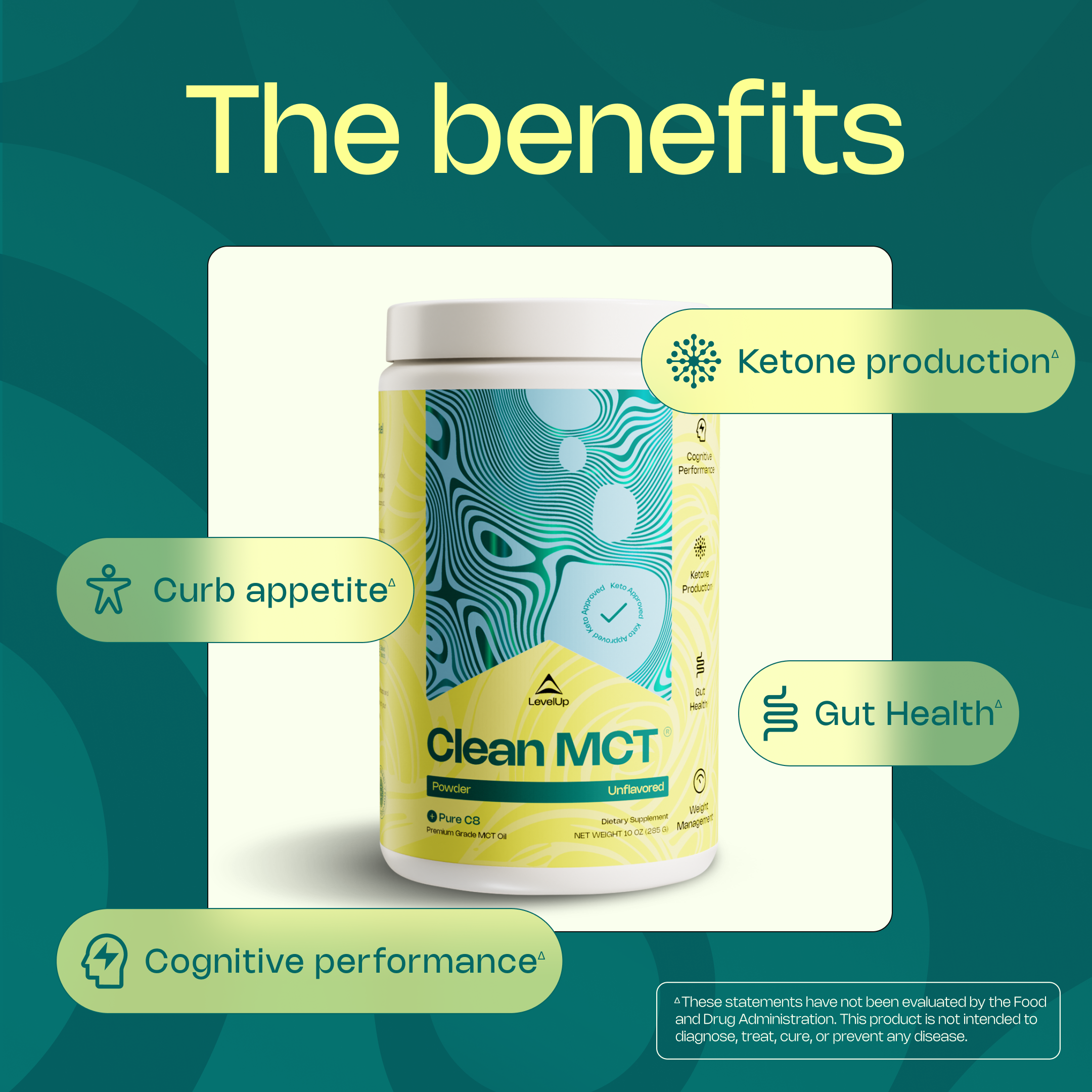 LevelUp - Vente Poudres protéinées/superaliments - Poudre d’huile Clean MCT® sans saveur 10 onces (283,5 g)4
