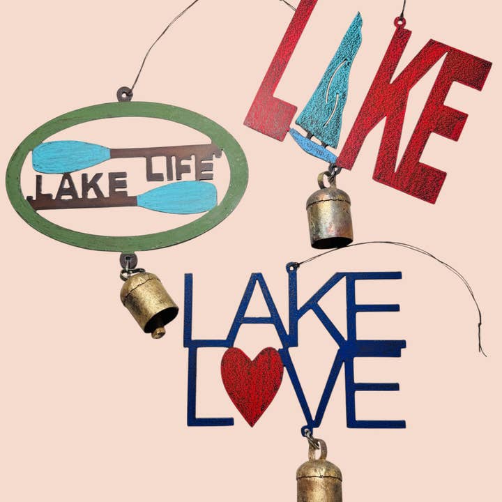 Whimsies – Espanta-espíritos por atacado – Sino de vento do lago Vida no lago diversão de verão em barco sino de metal EUA5