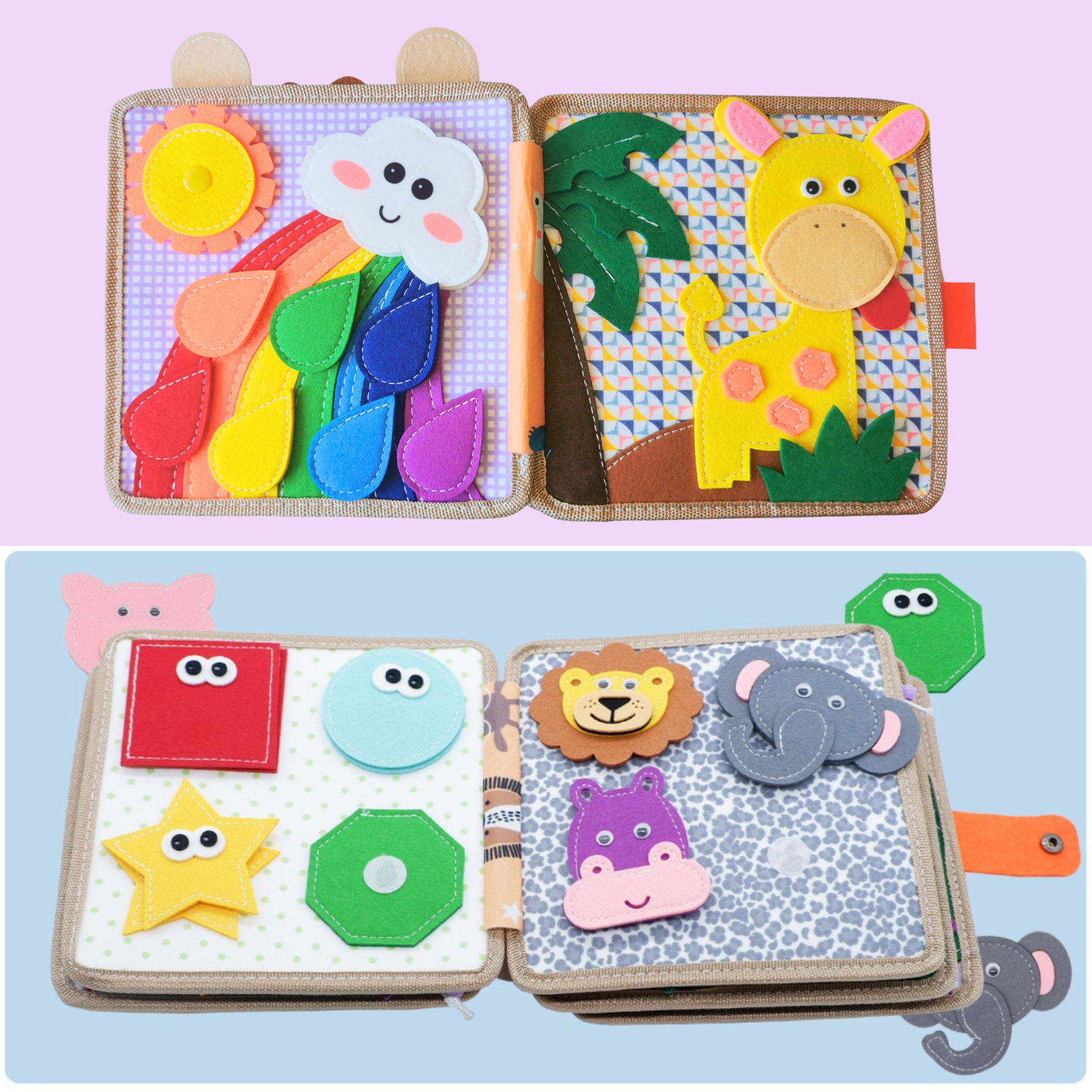 Joymaxx - Wholesale Kleurboek - Kinderen en baby - Montessori Drukbord Boek Giraffe voor Peuters3