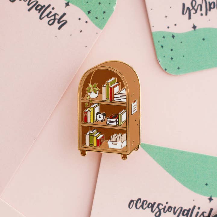 Occasionalish - Wholesale Lapel Pin/Button - Bookshelf Enamel Pin2