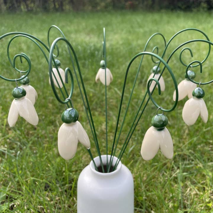 Keramik blomma i Akarp - Wholesale Garden/Lawn Stake - Hanging Ceramic Snowdrop,Plant stake