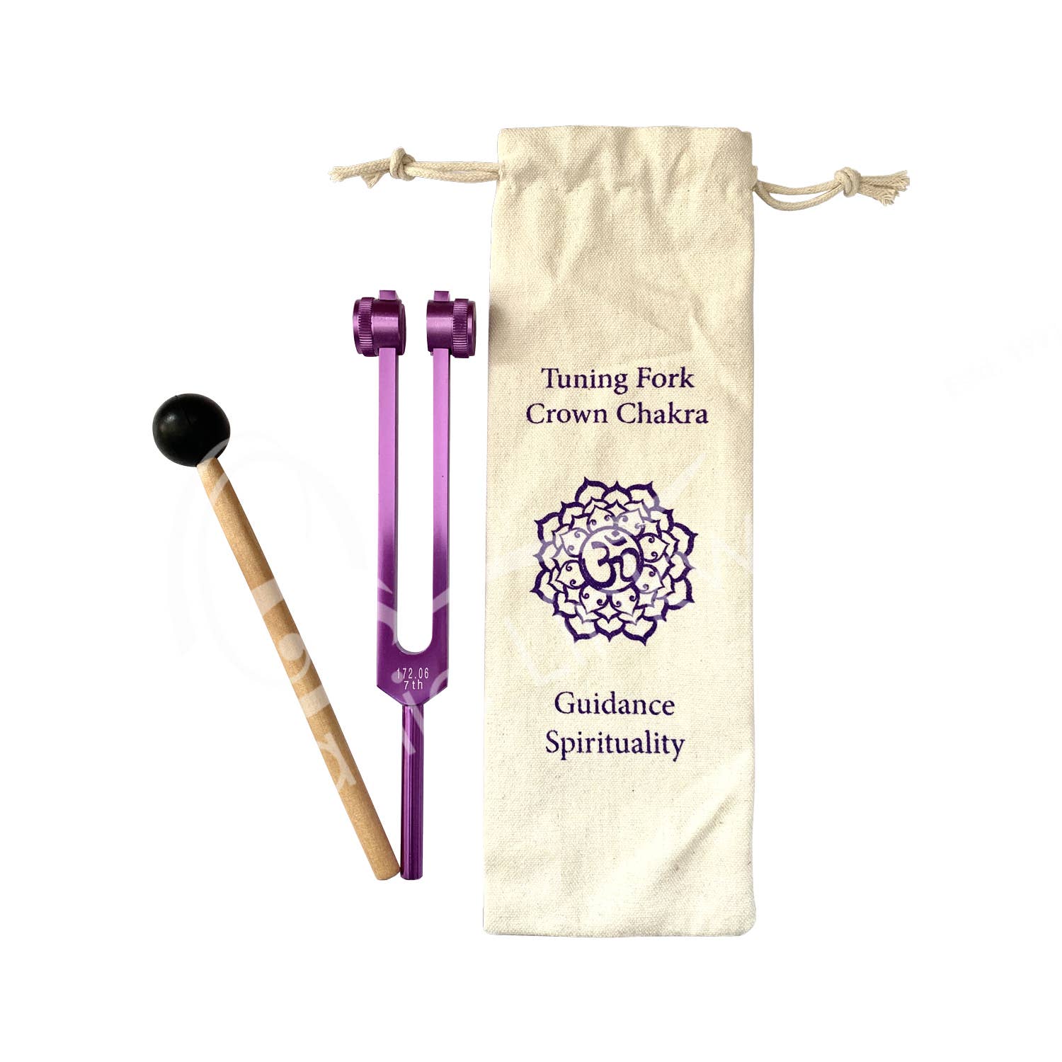 Oceanic Linkways Inc - Wholesale Meditation Supplies - (PC)TUNING FORK - PURPLE/CROWN CHAKRA TUNED WITH STICK & BA0