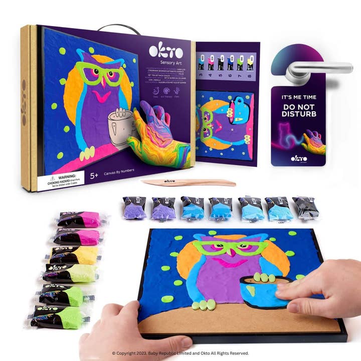 OKTO Sensory Air Dry Clay Painting by Numbers - Owl for wholesale by Baby Republic